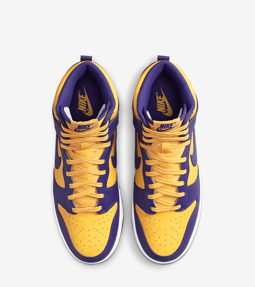 【国内 8/20 発売】ナイキ ダンク ハイ レトロ “レイカーズ/コートパープル” (NIKE DUNK HIGH RETRO “Lakers/Court Purple”) [DD1399-500]