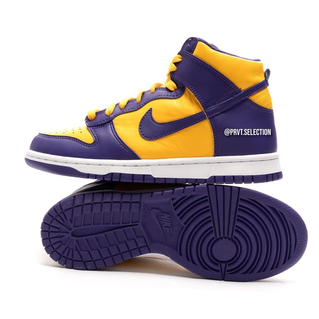 【国内 8/20 発売】ナイキ ダンク ハイ レトロ “レイカーズ/コートパープル” (NIKE DUNK HIGH RETRO “Lakers/Court Purple”) [DD1399-500]