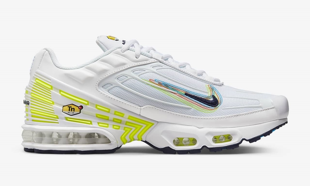 2022年 発売予定！ナイキ エア マックス プラス 3 “5スウッシュ/ホワイト/ボルト” (NIKE AIR MAX PLUS 3 “Five Swoosh/White/Volt”) [DV6823-100]