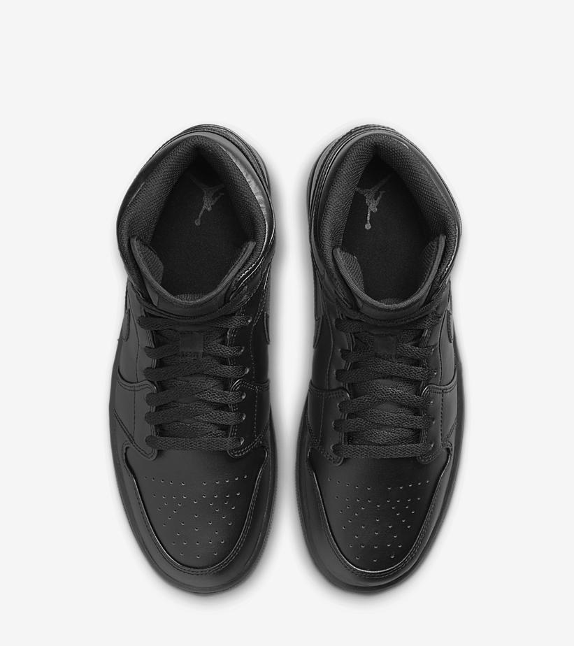 海外発売！ナイキ エア ジョーダン 1 ミッド “トリプルブラック” (NIKE AIR JORDAN 1 MID “Triple Black”) [554724-093]