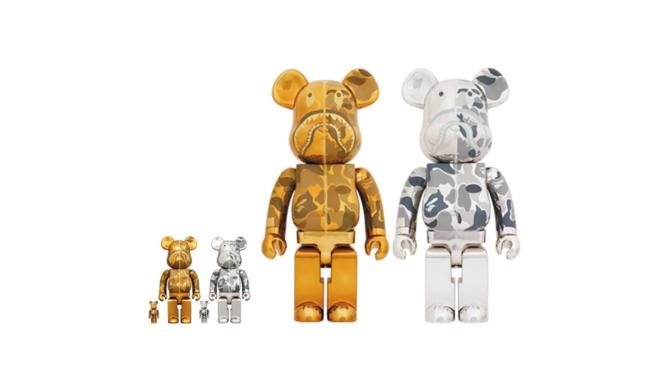 6/4 発売！A BATHING APE x BE@RBRICK CAMO SHARK GOLD/SILVER 100%/400%/1000% (ア ベイシング エイプ ベアブリック)