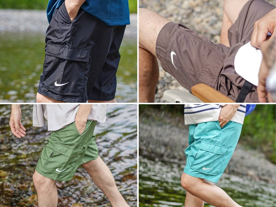 リラックスフィットの水陸着用可能 417 EDIFICE × NIKE Belted Packable 9 Volley Shorts (エディフィス ナイキ ベルテッド パッカブル 9 ボレーショーツ)