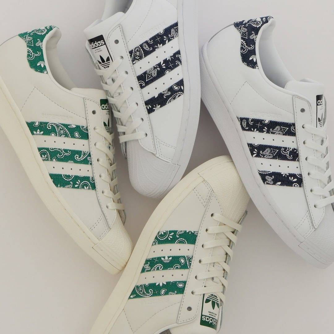 ABC-MART 限定！adidas Originals SUPERSTAR PAISLEY “White/Green/Navy” (アディダス オリジナルス スーパースター ペイズリー “ホワイト/グリーン/ネイビー”) [HP5508/HP5509]