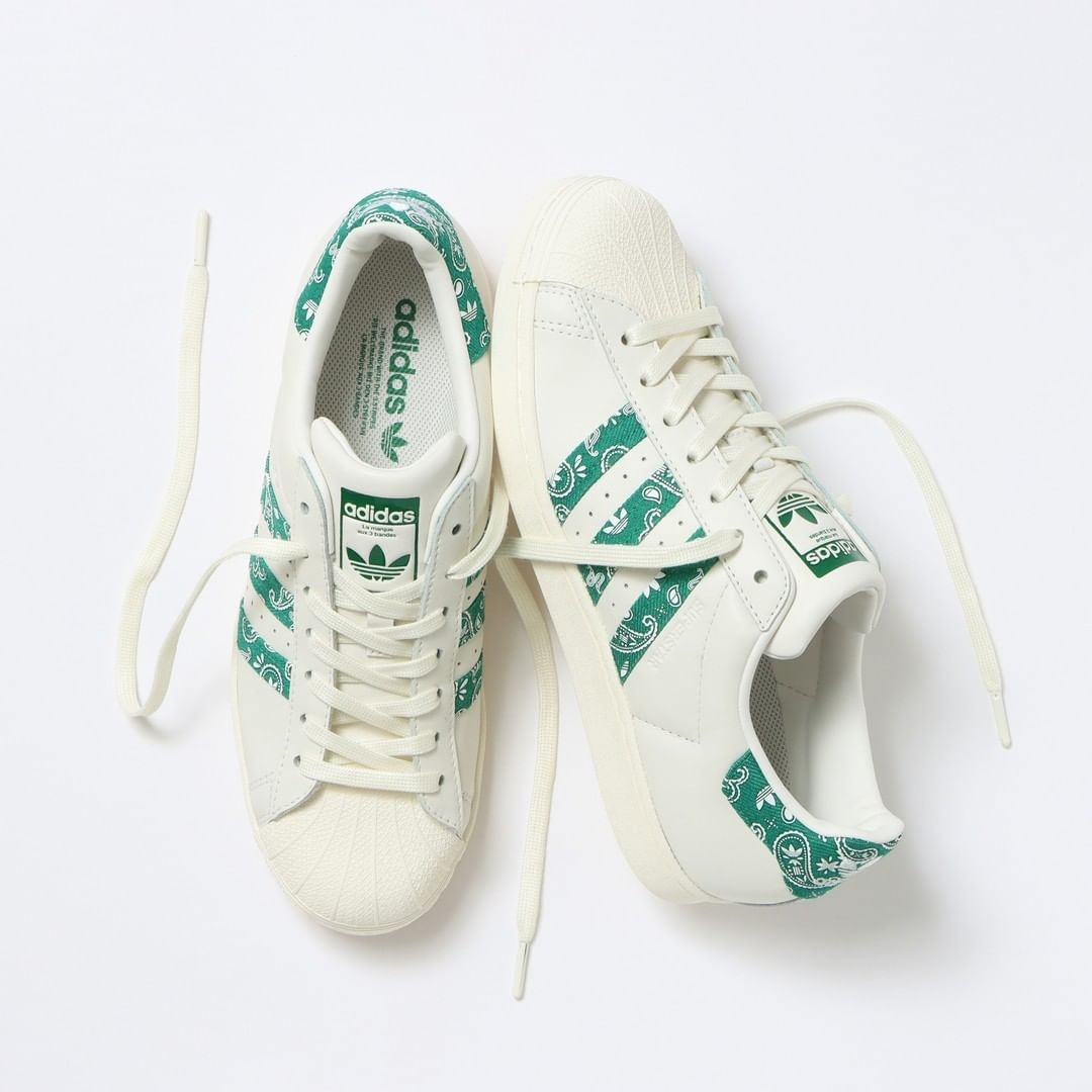 ABC-MART 限定！adidas Originals SUPERSTAR PAISLEY “White/Green/Navy” (アディダス オリジナルス スーパースター ペイズリー “ホワイト/グリーン/ネイビー”) [HP5508/HP5509]