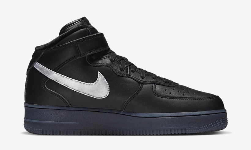 海外 7/2 発売！ナイキ エア フォース 1 ミッド プレミアム “ブラックレザー/シルバー” (NIKE AIR FORCE 1 MID PREMIUM “Black Leather/Silver”) [DX3061-001]