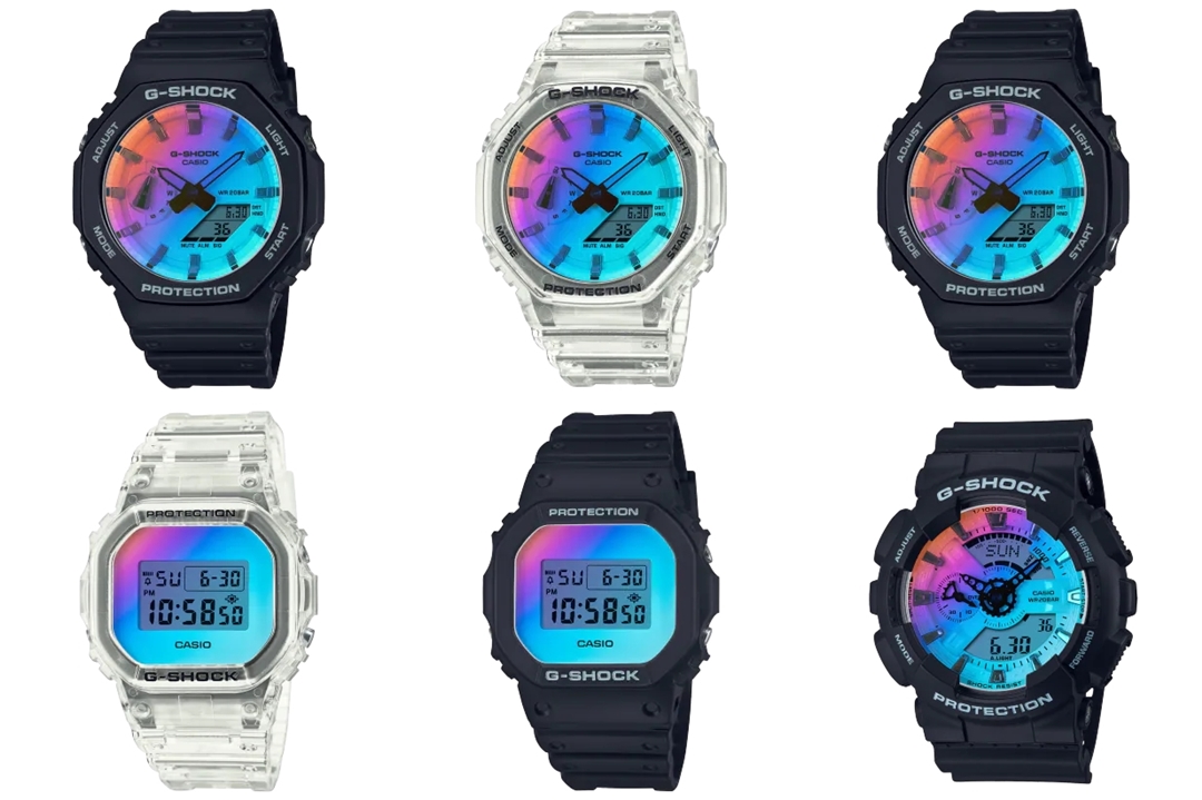 G-SHOCKで初めてガラス板全面に蒸着を施した”Iridescent Color” シリーズが6月発売 (Gショック ジーショック)