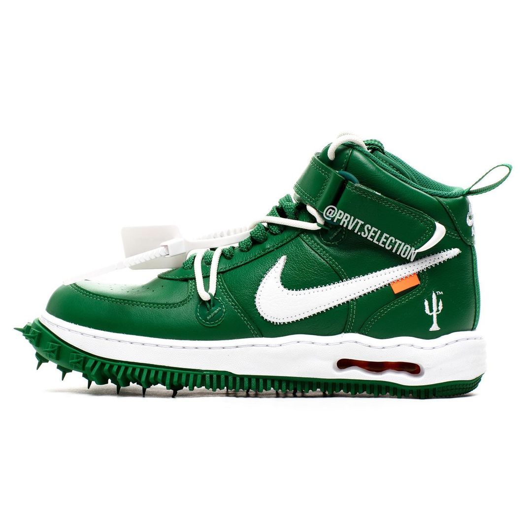 【国内 4/28 発売】OFF-WHITE x NIKE AIR FORCE 1 MID SP “Pine Green” (オフホワイト ナイキ エア フォース 1 ミッド SP “パイングリーン”) [DR0500-300]