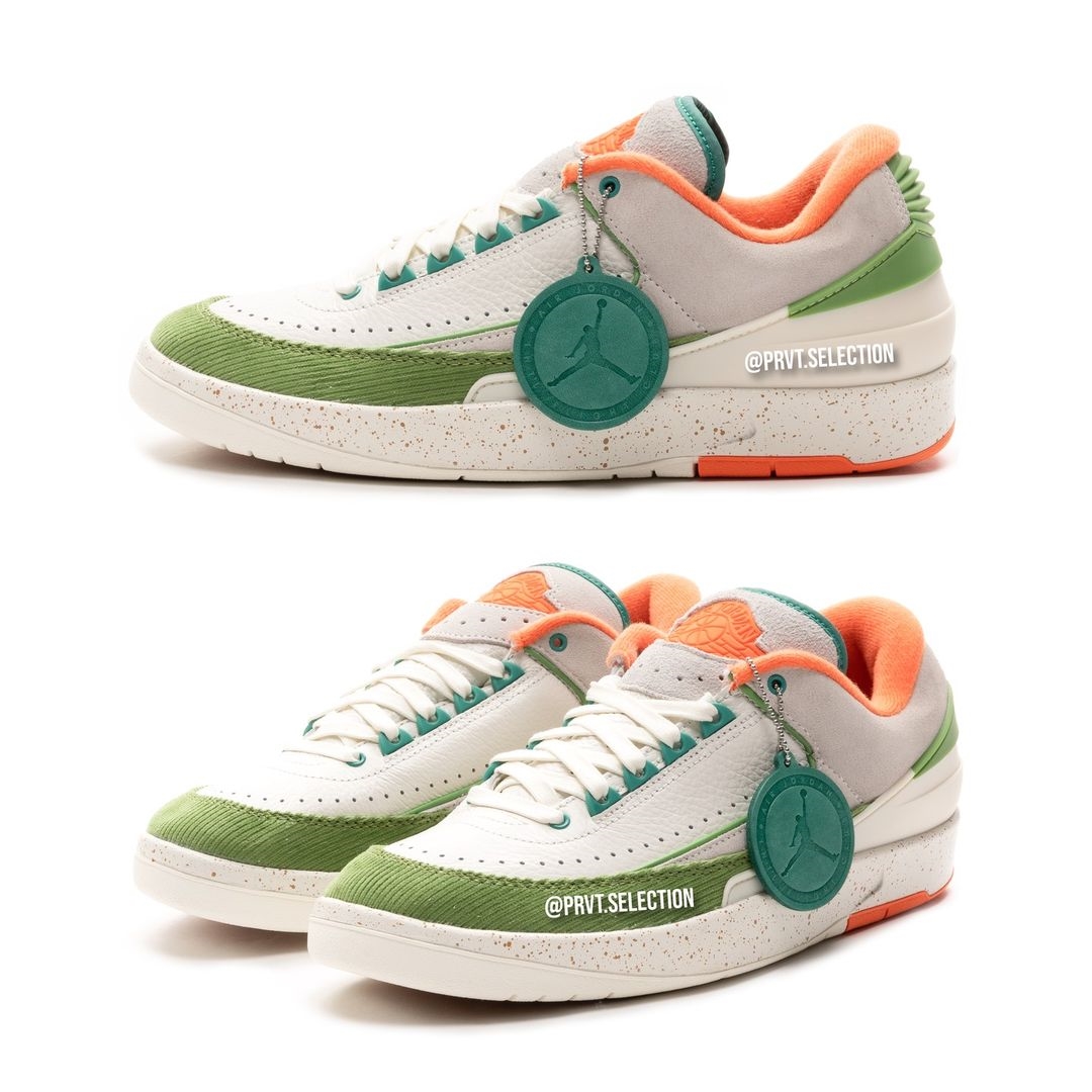 【国内 10/21 発売】Titan × NIKE WMNS AIR JORDAN 2 LOW “White/Green/Orange” (タイタン ナイキ ウィメンズ エア ジョーダン 2 ロー “ホワイト/グリーン/オレンジ”) [DV6206-183]