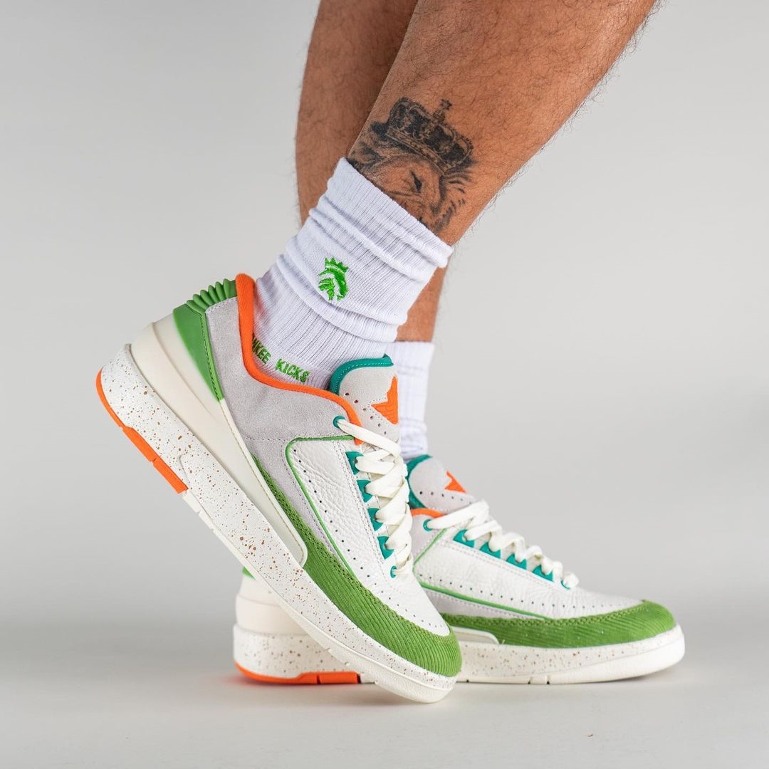 【国内 10/21 発売】Titan × NIKE WMNS AIR JORDAN 2 LOW “White/Green/Orange” (タイタン ナイキ ウィメンズ エア ジョーダン 2 ロー “ホワイト/グリーン/オレンジ”) [DV6206-183]