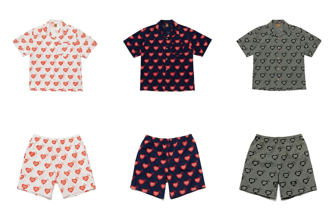 【6/4 発売】HUMAN MADE "HEART ALOHA SHIRT/SHORTS” (ヒューマンメイド “ハート アロハ シャツ/ショーツ")