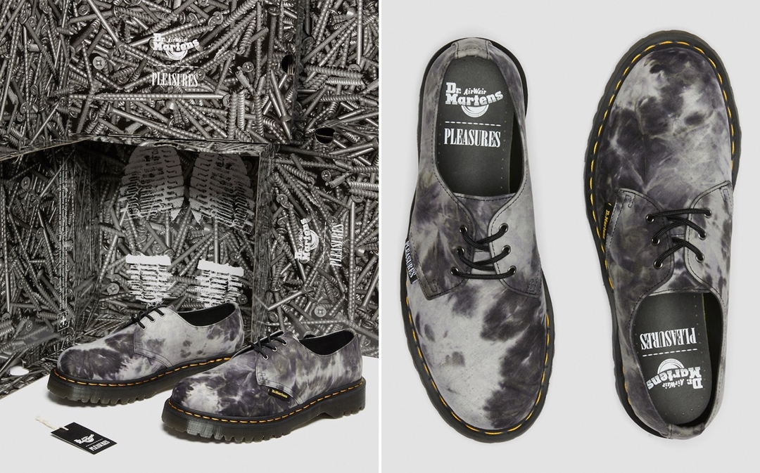 Dr. Martens x PLEASURES 1461 Bex “Black/White Tie Dye” (ドクターマーチン プレジャーズ)