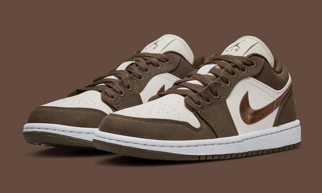 2022年 発売予定！ナイキ エア ジョーダン 1 ロー “ホワイト/ブラウンキャンバス” (NIKE AIR JORDAN 1 LOW “White/Brown Canvas”)