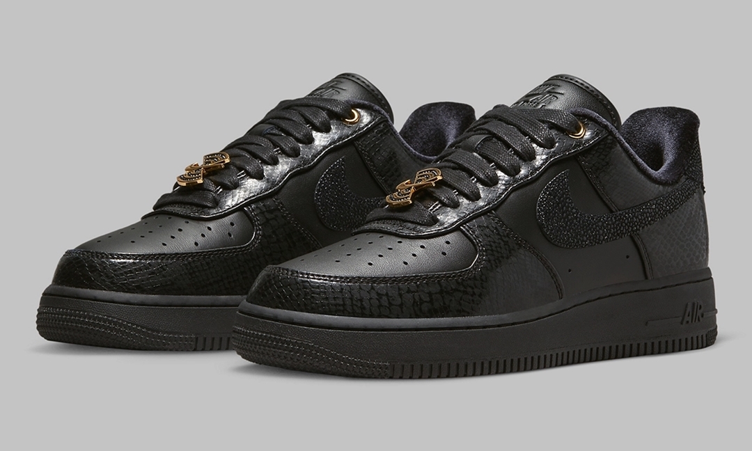 2022年 発売予定！ナイキ エア フォース 1 ロー “ブラックスネークスキン/ゴールド” (NIKE AIR FORCE 1 LOW “Black Snake Skin/Gold”)