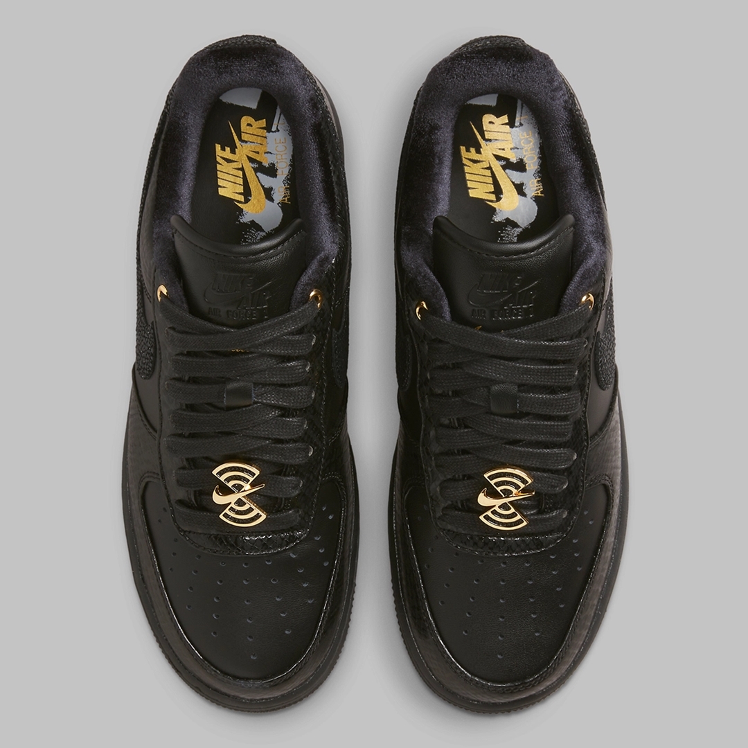 2022年 発売予定！ナイキ エア フォース 1 ロー “ブラックスネークスキン/ゴールド” (NIKE AIR FORCE 1 LOW “Black Snake Skin/Gold”)