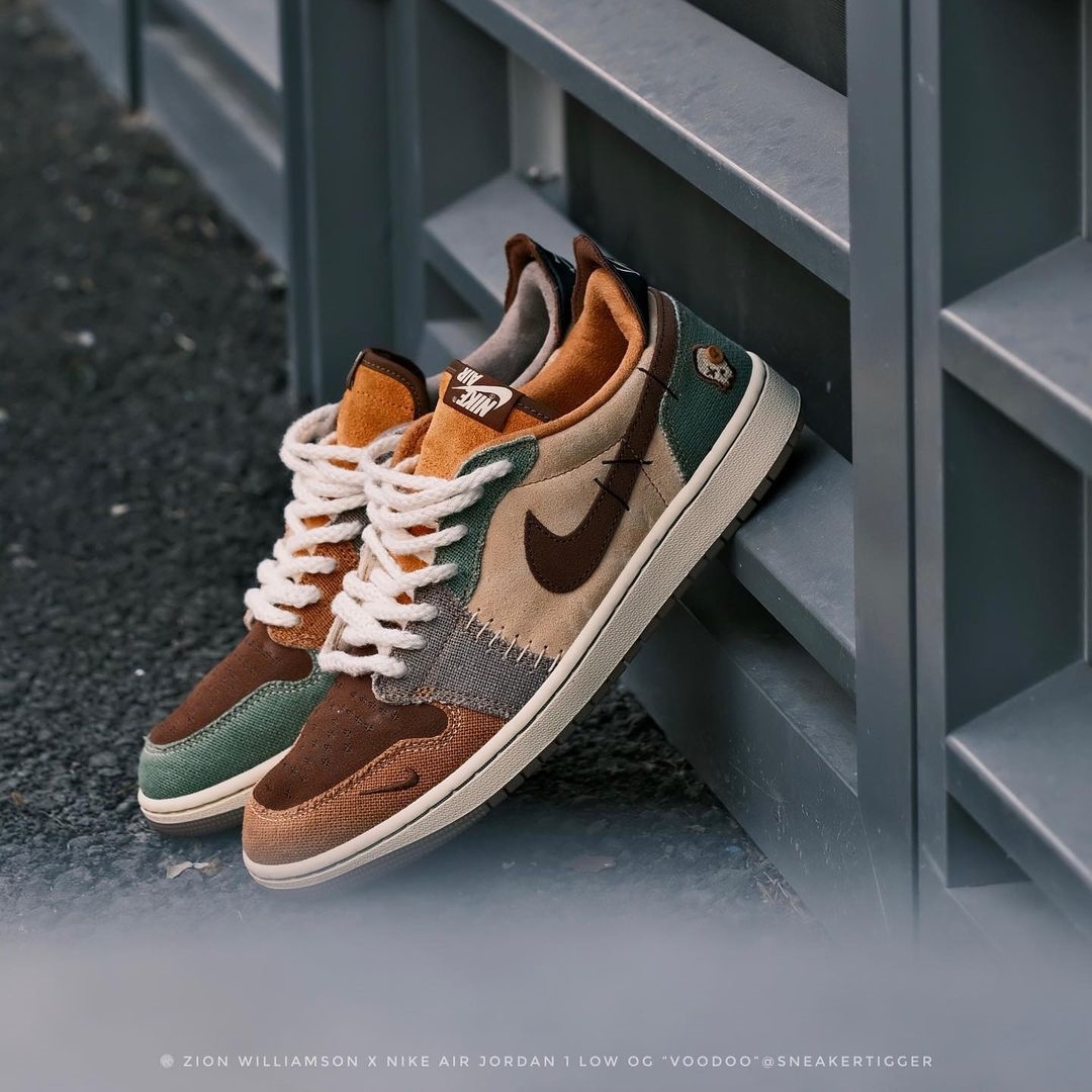 【国内 11/8 発売】Zion Williamson x NIKE AIR JORDAN 1 LOW RETRO OG “Voodoo/Flax” (ザイオン・ウィリアムソン ナイキ エア ジョーダン 1 ロー レトロ OG “ブードゥー/フラックス”) [DZ7292-200]