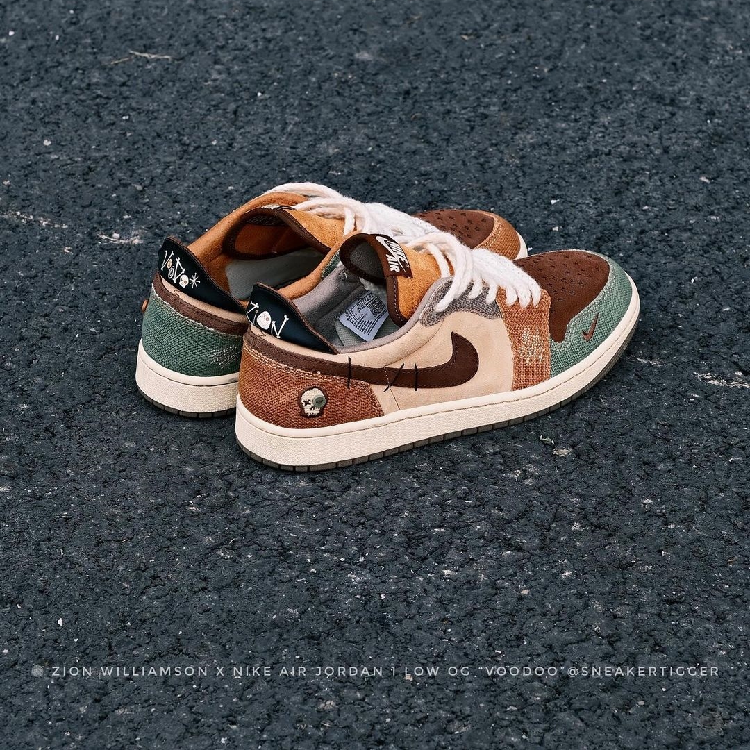 【国内 11/8 発売】Zion Williamson x NIKE AIR JORDAN 1 LOW RETRO OG “Voodoo/Flax” (ザイオン・ウィリアムソン ナイキ エア ジョーダン 1 ロー レトロ OG “ブードゥー/フラックス”) [DZ7292-200]