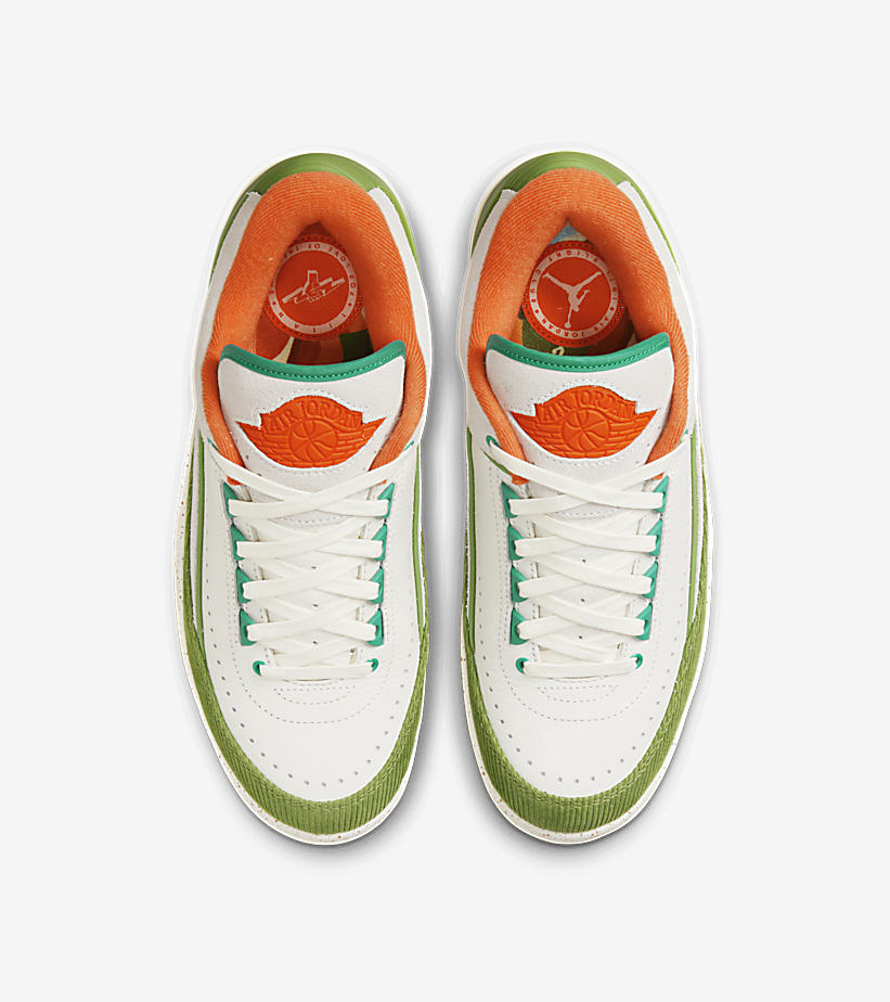 【国内 10/21 発売】Titan × NIKE WMNS AIR JORDAN 2 LOW “White/Green/Orange” (タイタン ナイキ ウィメンズ エア ジョーダン 2 ロー “ホワイト/グリーン/オレンジ”) [DV6206-183]