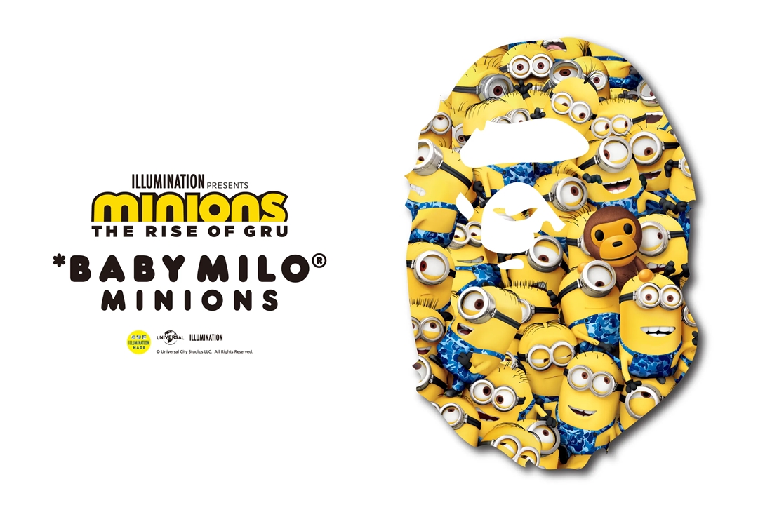 映画「ミニオンズ フィーバー」の公開を祝したA BATHING APE x Minions 最新コラボが7/9 発売 (ア ベイシング エイプ ミニオンズ)