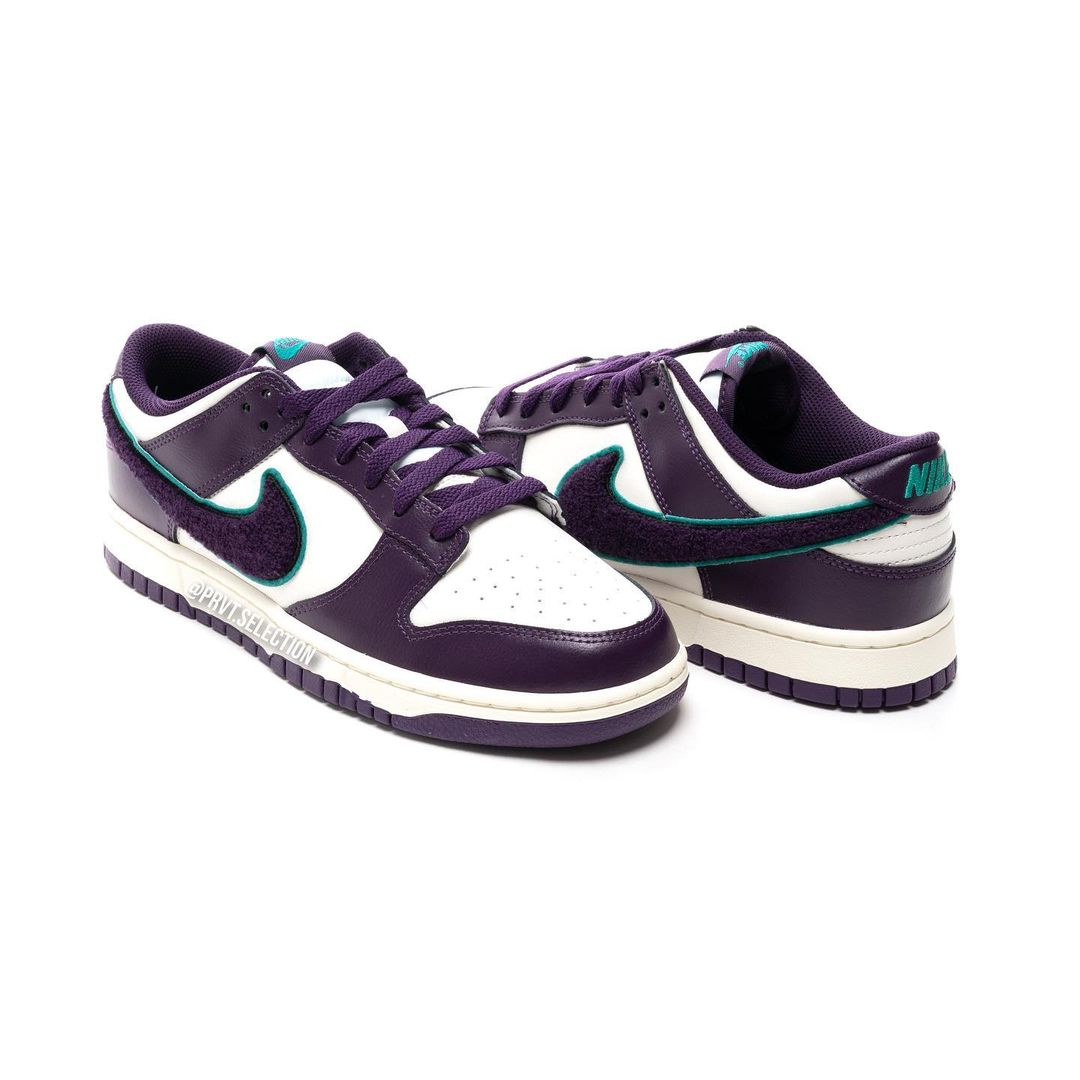 【国内 9/22 発売】ナイキ ダンク ロー “シェニールスウッシュ/ホワイト/パープル” (NIKE DUNK LOW “Chenille Swoosh/White/Purple”) [DQ7683-100]