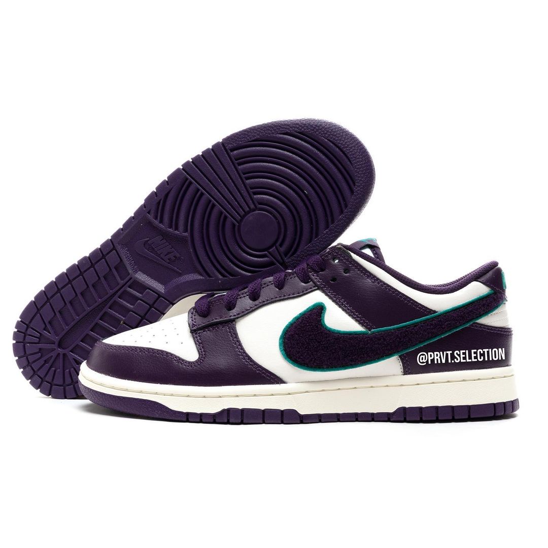 【国内 9/22 発売】ナイキ ダンク ロー “シェニールスウッシュ/ホワイト/パープル” (NIKE DUNK LOW “Chenille Swoosh/White/Purple”) [DQ7683-100]