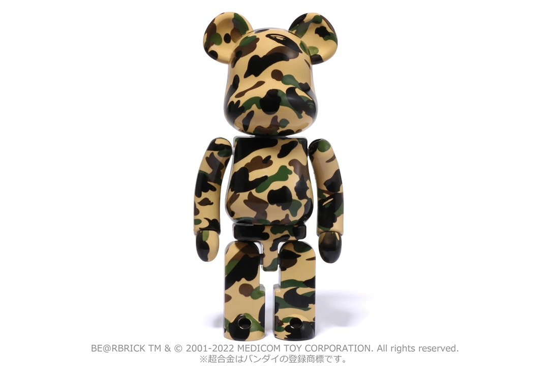 A BATHING APE 超合金 BE@RBRICK 1ST CAMO GREEN / YELLOWが7/16 発売 (ア ベイシング エイプ ベアブリック)