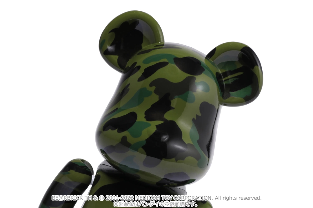 A BATHING APE 超合金 BE@RBRICK 1ST CAMO GREEN / YELLOWが7/16 発売 (ア ベイシング エイプ ベアブリック)