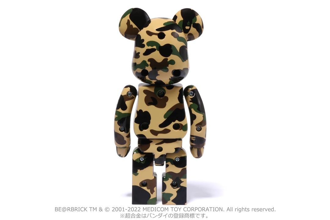 A BATHING APE 超合金 BE@RBRICK 1ST CAMO GREEN / YELLOWが7/16 発売 (ア ベイシング エイプ ベアブリック)