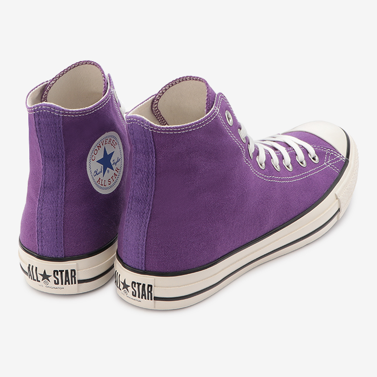 7/22 発売！80～90年代のアーカイブに見られたカラーを採用した CONVERSE ALL STAR US COLORS OX/HI “グレープ/フルオレセントグリーン” (コンバース オールスター US カラーズ)