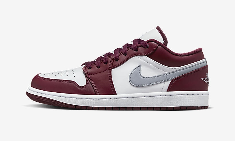 【国内 11/18 発売】ナイキ エア ジョーダン 1 ロー “ボルドー/ホワイト/メタリックシルバー” (NIKE AIR JORDAN 1 LOW “Bordeaux/White/Metallic Silver”) [553558-615]