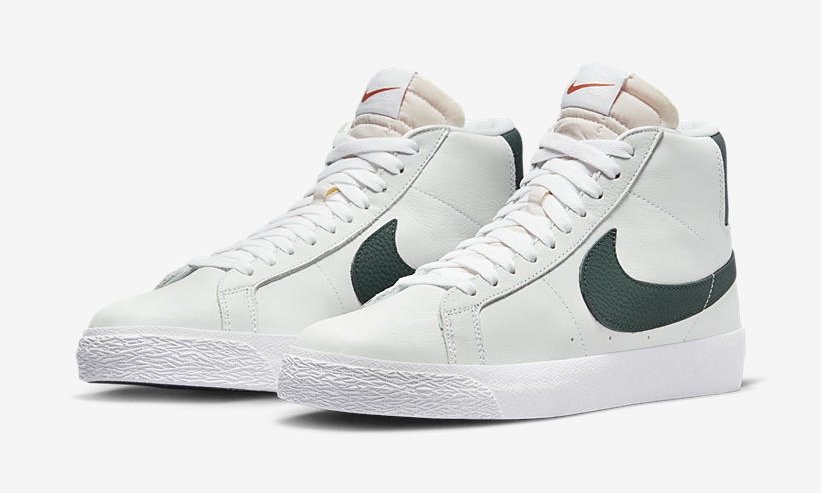 【国内 8/14 発売】ナイキ SB ズーム ブレーザー ミッド ISO “オレンジレーベル/ホワイト/ダークグリーン” (NIKE SB ZOOM BLAZER MID ISO “Orange Label/White/Dark Green”) [DR9092-100]