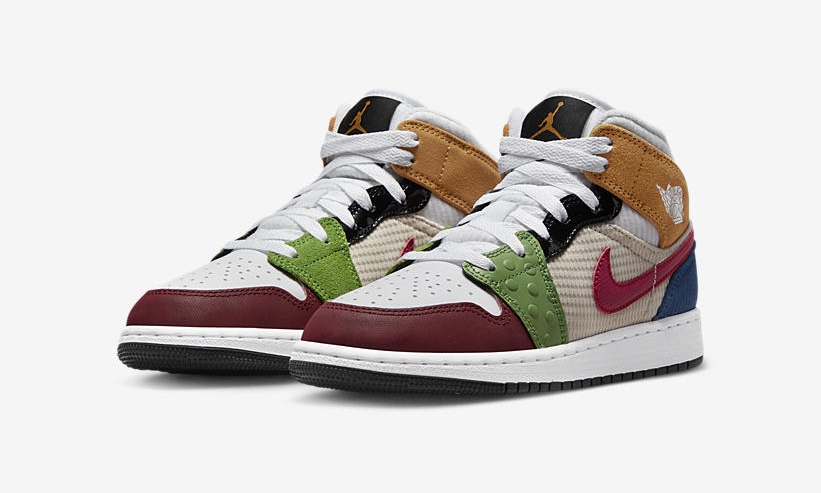 2022年 発売予定！ナイキ GS エア ジョーダン 1 ミッド “マルチマテリアル” (NIKE GS AIR JORDAN 1 MID “Multi Material”) [DR6957-100]