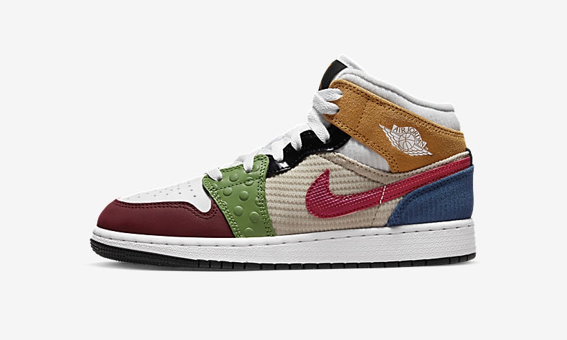 2022年 発売予定！ナイキ GS エア ジョーダン 1 ミッド “マルチマテリアル” (NIKE GS AIR JORDAN 1 MID “Multi Material”) [DR6957-100]