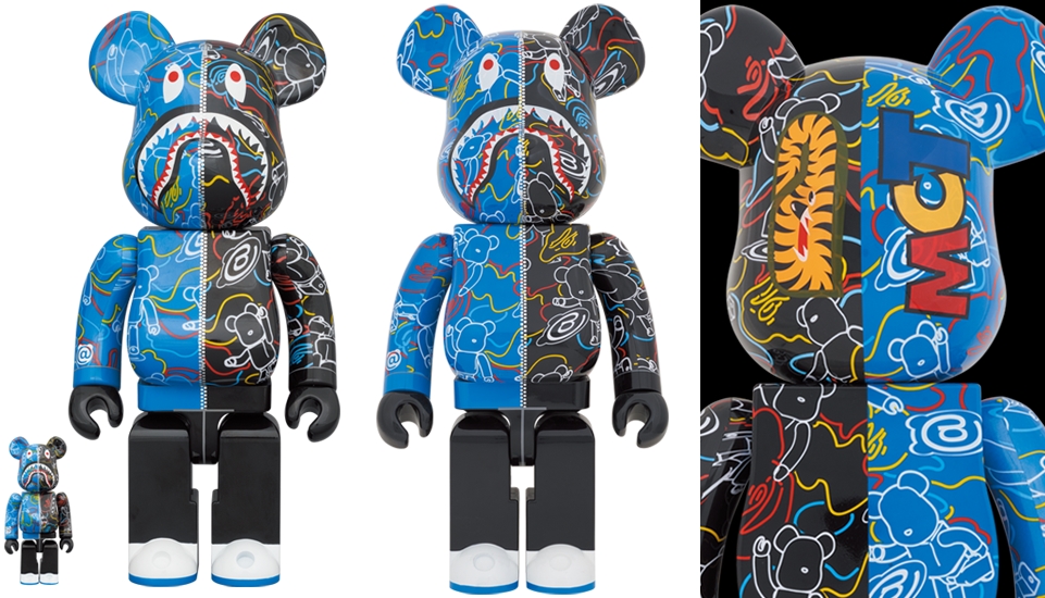 8月 発売！A BATHING APE × BE@RBRICK コラボ最新作「LINE CAMO SHARK 100%&400%/1000%」 (ア ベイシング エイプ ベアブリック)