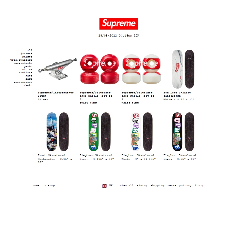 【SUPREME 2022 F/W (シュプリーム 2022年秋冬)】Supreme 2022-2023 SALEが海外 日本時間 1/17 14:00~、国内 1/17 00:00~予定