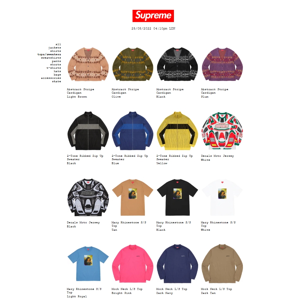 【SUPREME 2022 F/W (シュプリーム 2022年秋冬)】Supreme 2022-2023 SALEが海外 日本時間 1/17 14:00~、国内 1/17 00:00~予定