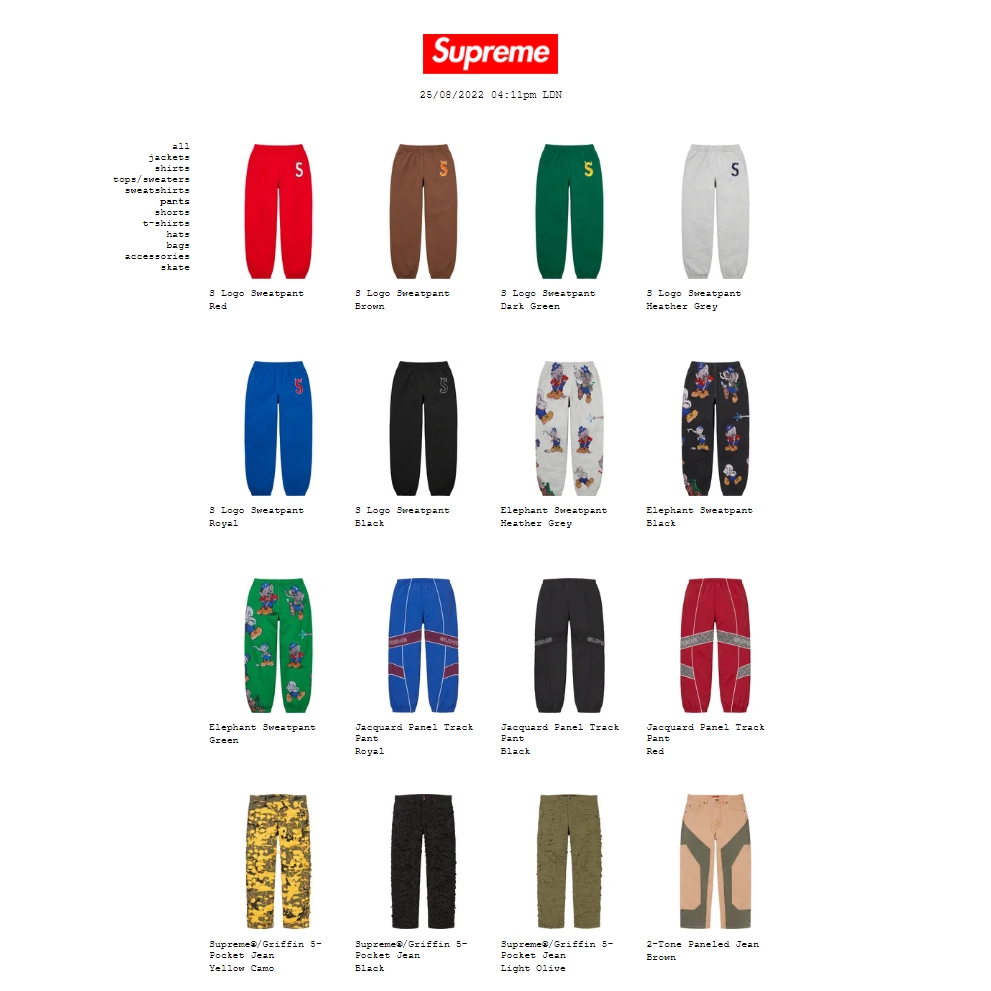 【SUPREME 2022 F/W (シュプリーム 2022年秋冬)】Supreme 2022-2023 SALEが海外 日本時間 1/17 14:00~、国内 1/17 00:00~予定