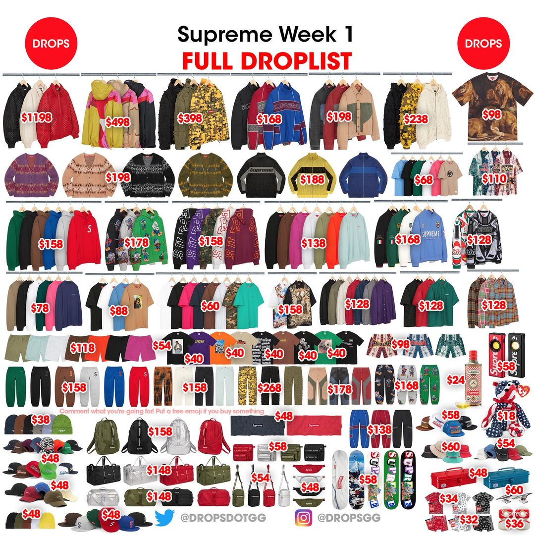 【SUPREME 2022 F/W (シュプリーム 2022年秋冬)】Supreme 2022-2023 SALEが海外 日本時間 1/17 14:00~、国内 1/17 00:00~予定