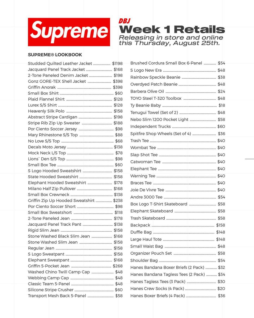 【SUPREME 2022 F/W (シュプリーム 2022年秋冬)】Supreme 2022-2023 SALEが海外 日本時間 1/17 14:00~、国内 1/17 00:00~予定