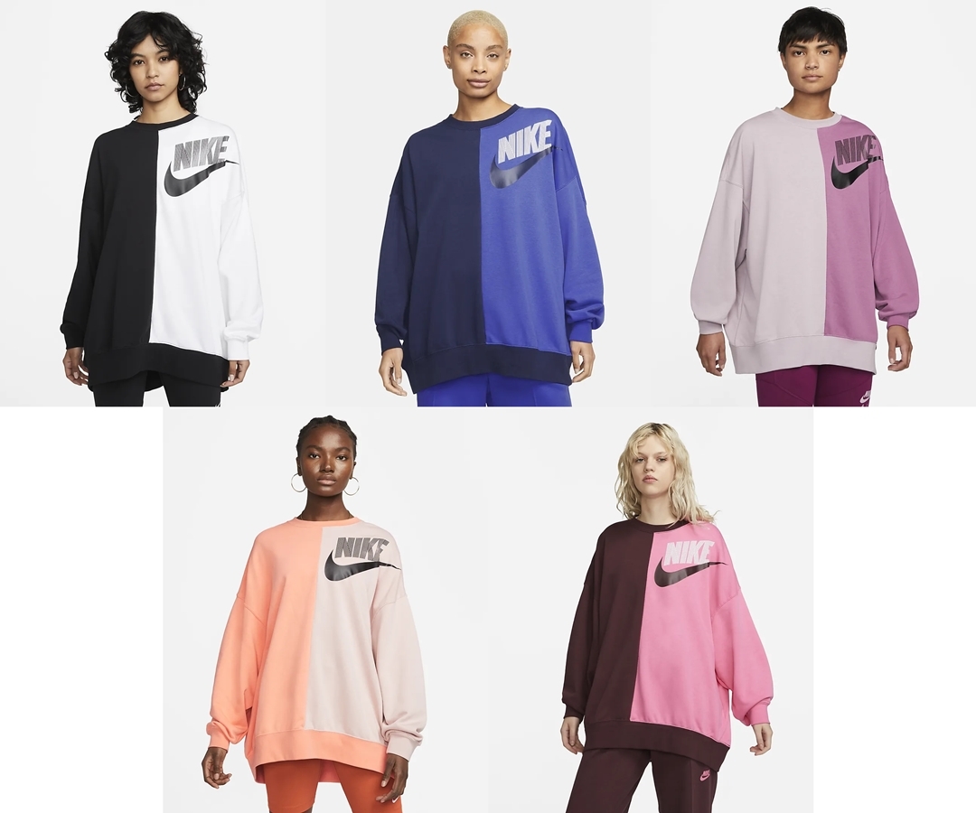 NIKE NWS Over-Oversized Fleece Dance Sweatshirt (ナイキ スポーツウェア オーバーサイズ フリース ダンス スウェットシャツ) [DV0328-010/DV0328-410/DV0328-501/DV0328-652/DV0328-693]