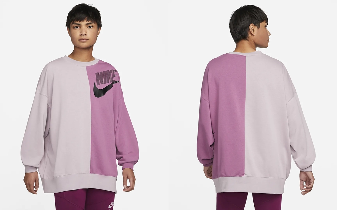 NIKE NWS Over-Oversized Fleece Dance Sweatshirt (ナイキ スポーツウェア オーバーサイズ フリース ダンス スウェットシャツ) [DV0328-010/DV0328-410/DV0328-501/DV0328-652/DV0328-693]