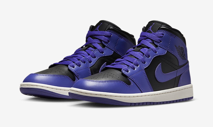 【国内 10/15 発売】ナイキ ウィメンズ エア ジョーダン 1 ミッド “ブラック/パープル” (NIKE WMNS AIR JORDAN 1 MID “Black/Purple”) [BQ6472-051]