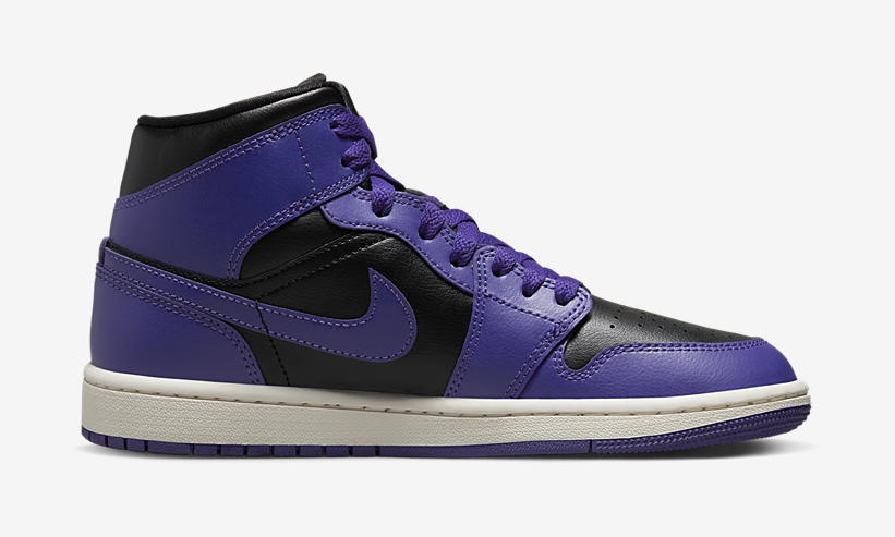 【国内 10/15 発売】ナイキ ウィメンズ エア ジョーダン 1 ミッド “ブラック/パープル” (NIKE WMNS AIR JORDAN 1 MID “Black/Purple”) [BQ6472-051]