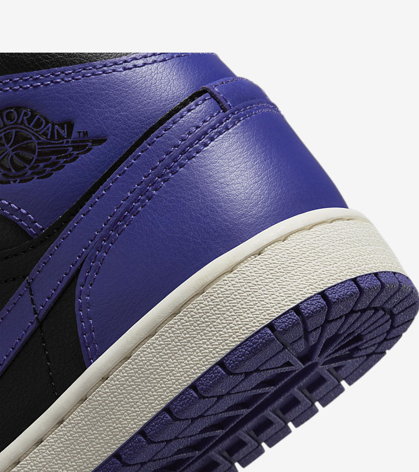 【国内 10/15 発売】ナイキ ウィメンズ エア ジョーダン 1 ミッド “ブラック/パープル” (NIKE WMNS AIR JORDAN 1 MID “Black/Purple”) [BQ6472-051]