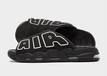 【2024年 3/14 リストック】ナイキ エア モア アップテンポ スライド “ブラック/ホワイト” (NIKE AIR MORE UPTEMPO SLIDE “Black/White”) [DV2132-001]