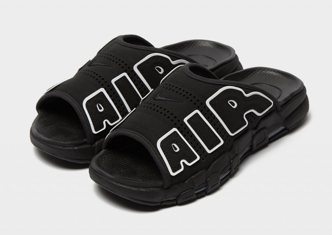 【2024年 3/14 リストック】ナイキ エア モア アップテンポ スライド “ブラック/ホワイト” (NIKE AIR MORE UPTEMPO SLIDE “Black/White”) [DV2132-001]