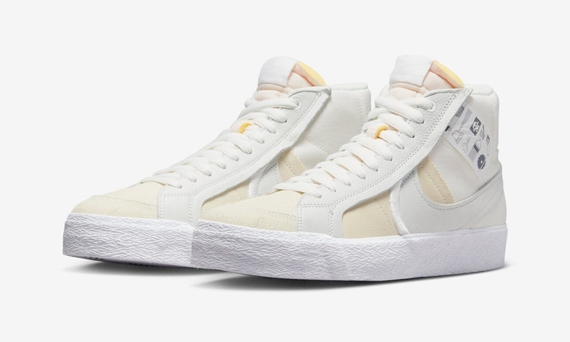 2022年 発売予定！ナイキ SB ブレーザー ミッド "ワーニングラベル/サミットホワイト" (NIKE SB BLAZER MID "Warning Label/Summit White”) [DZ7587-110]