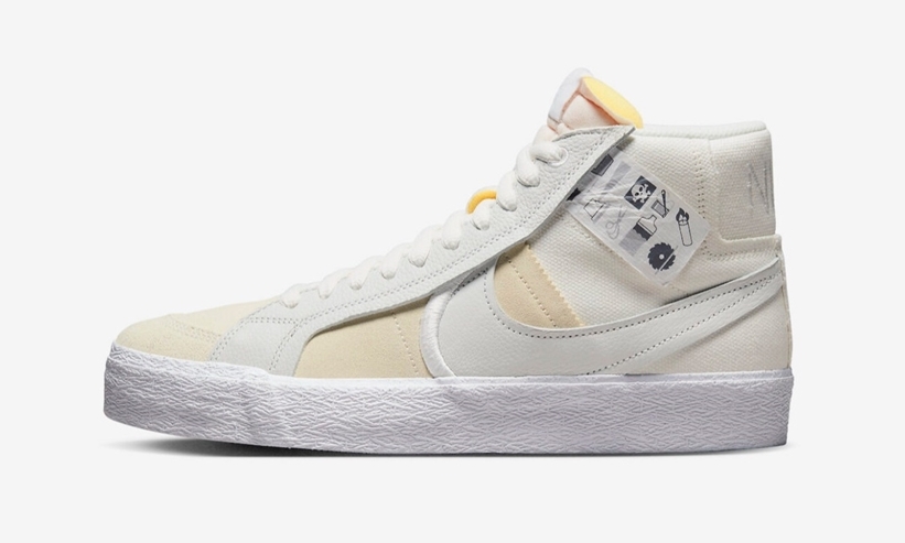 2022年 発売予定！ナイキ SB ブレーザー ミッド “ワーニングラベル/サミットホワイト” (NIKE SB BLAZER MID “Warning Label/Summit White”) [DZ7587-110]