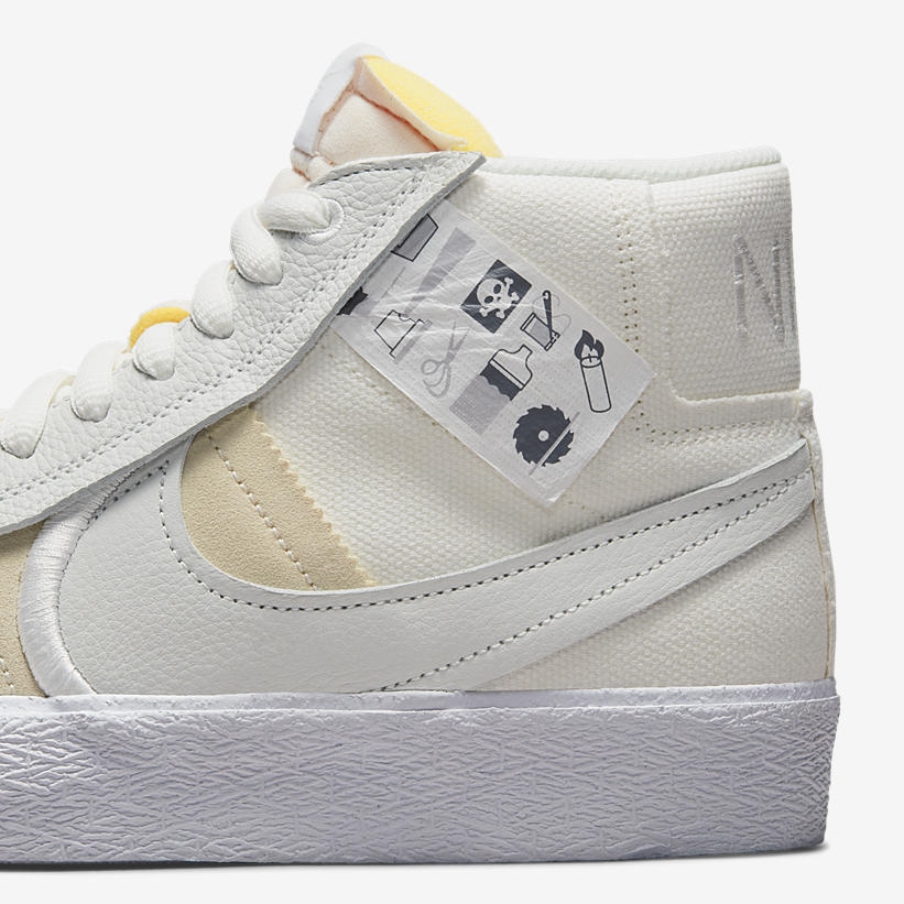 2022年 発売予定！ナイキ SB ブレーザー ミッド “ワーニングラベル/サミットホワイト” (NIKE SB BLAZER MID “Warning Label/Summit White”) [DZ7587-110]