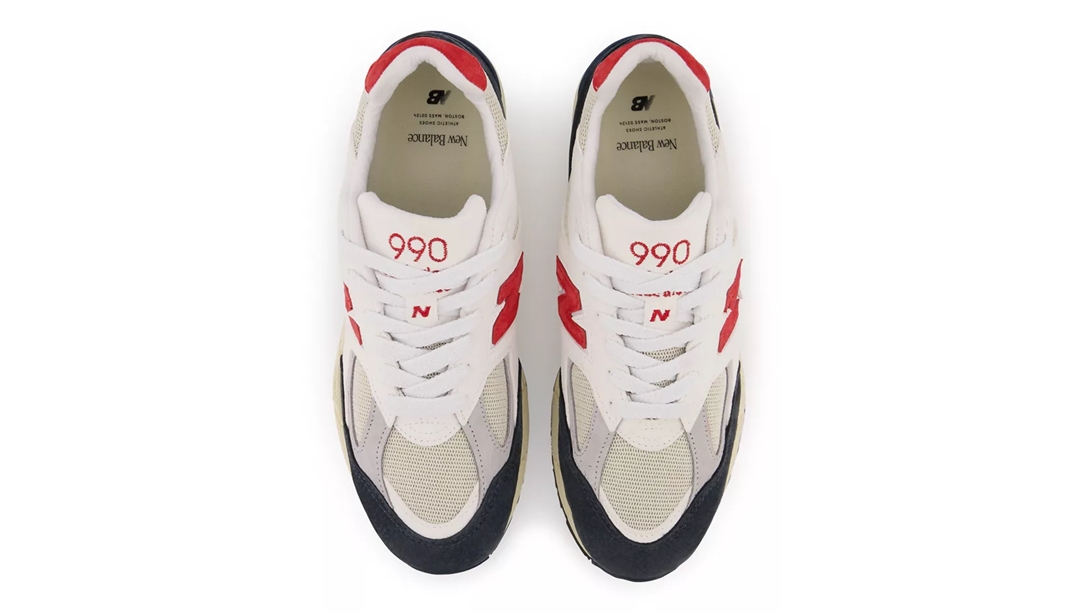 【国内 8/25、9/1 発売】New Balance M990v2 TA2 “White/Red” Made in USA (ニューバランス メイドインUSA)