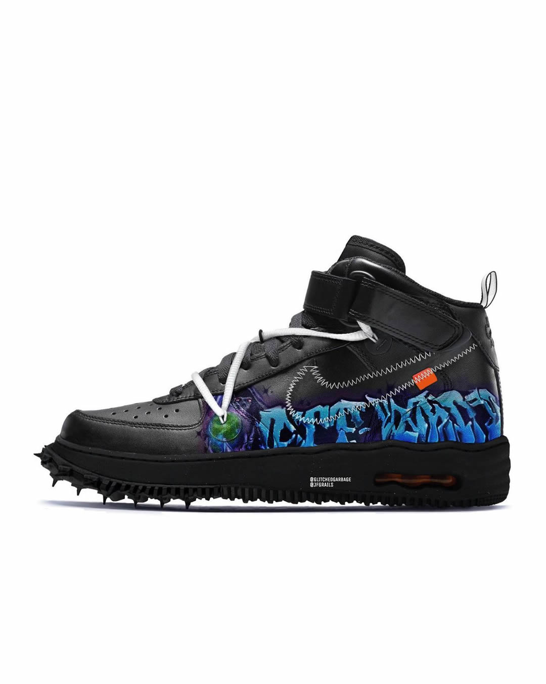 【国内 6/22 発売】OFF-WHITE x NIKE AIR FORCE 1 MID “Graffiti/Black/White” (オフホワイト ナイキ エア フォース 1 ミッド “グラフィティ/ブラック/ホワイト”) [DE0500-001/DE0500-100]